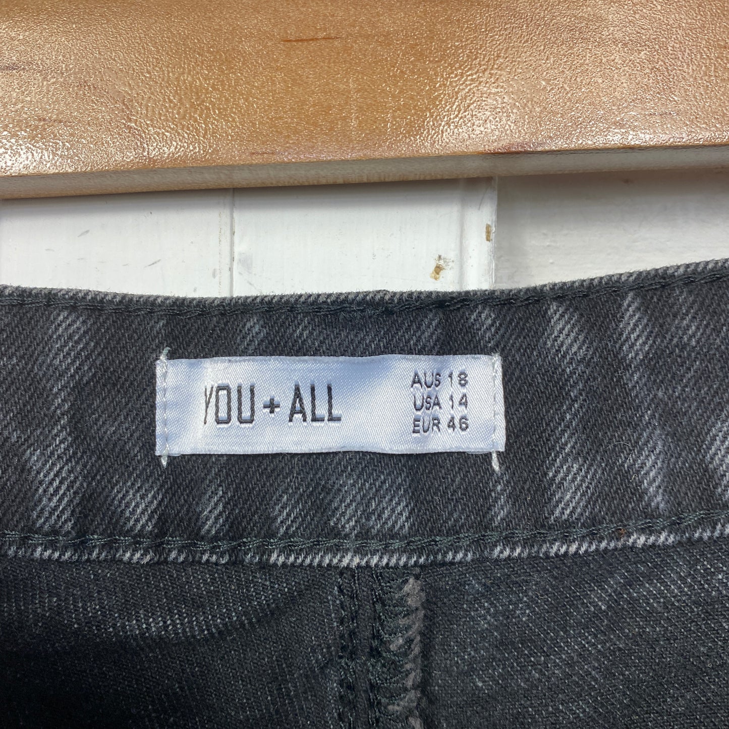 You & All Denim Jeans Size 18 Black Distressed Pockets