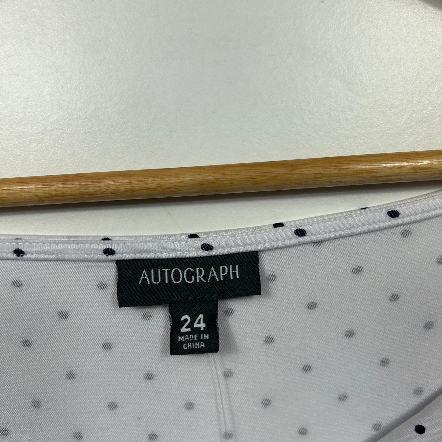 Autograph White Polka Dot Top - Size 24