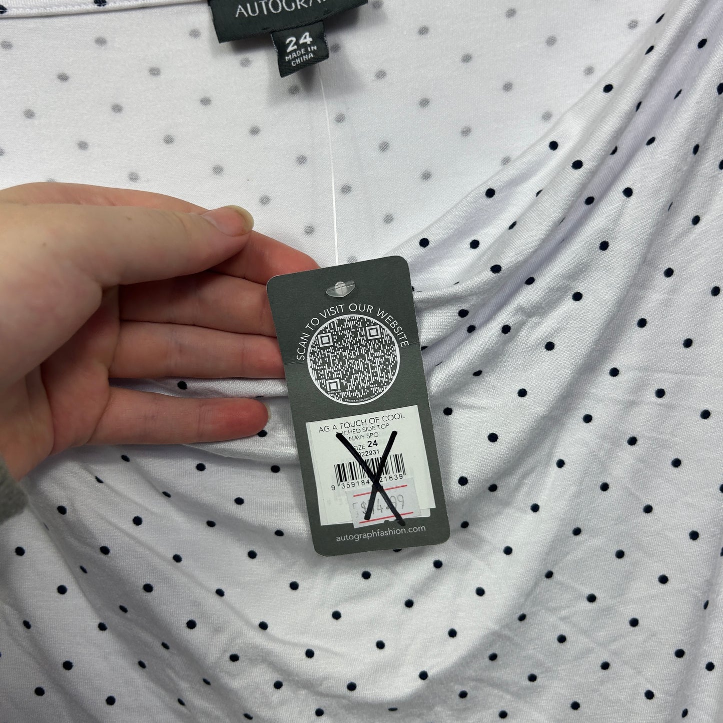 Autograph White Polka Dot Top - Size 24