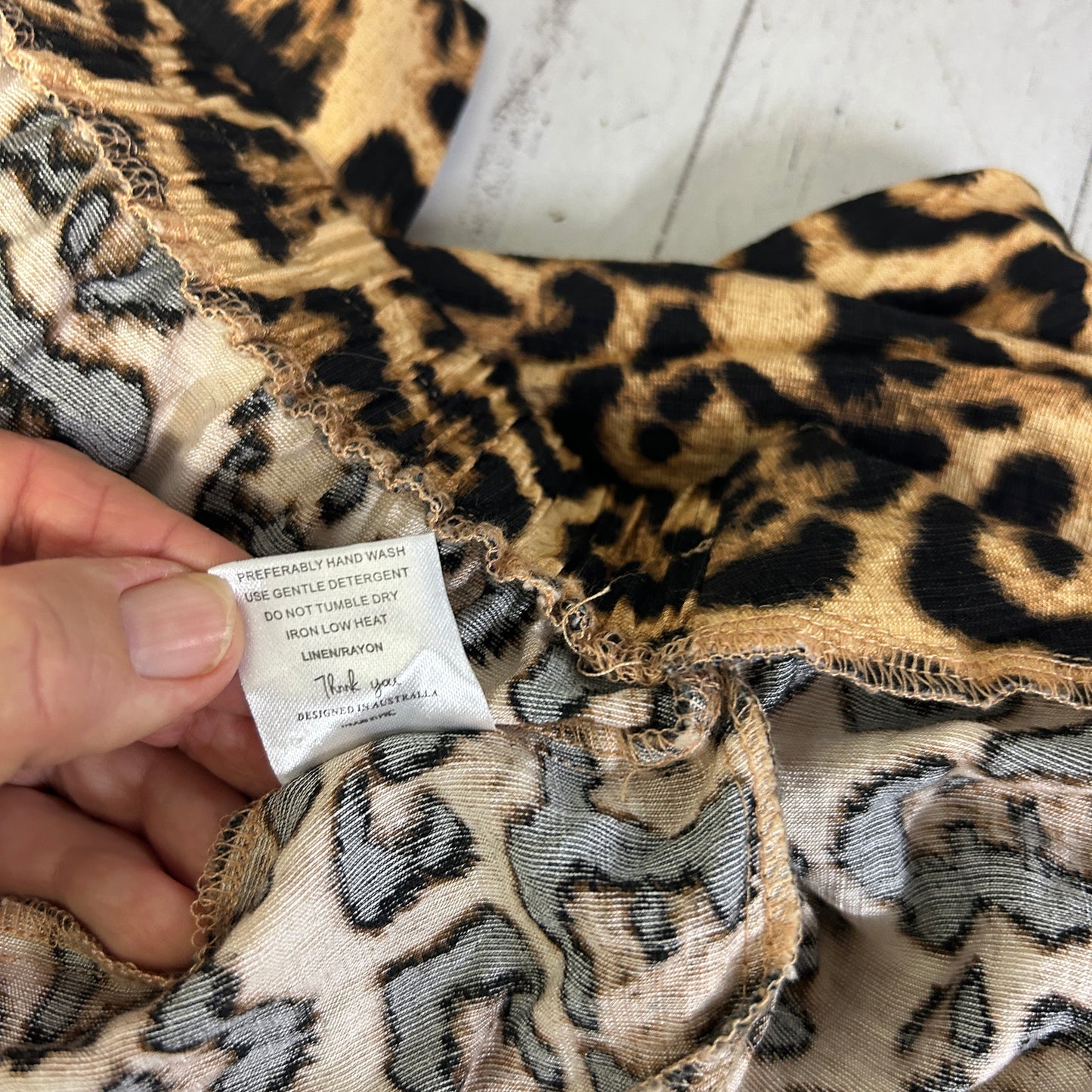 Missy Q Leopard Print Pants - Size 16