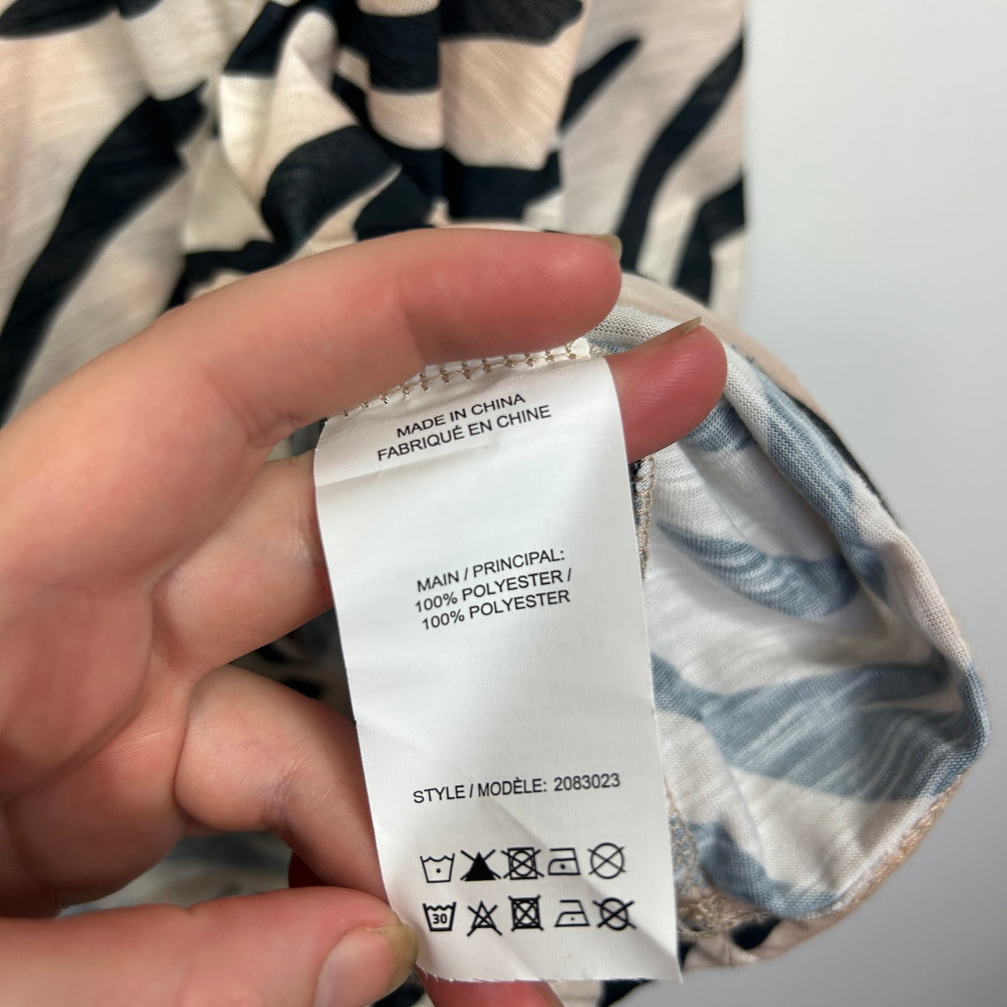 Beme July Beige and Black Zebra Print Top - Size 24