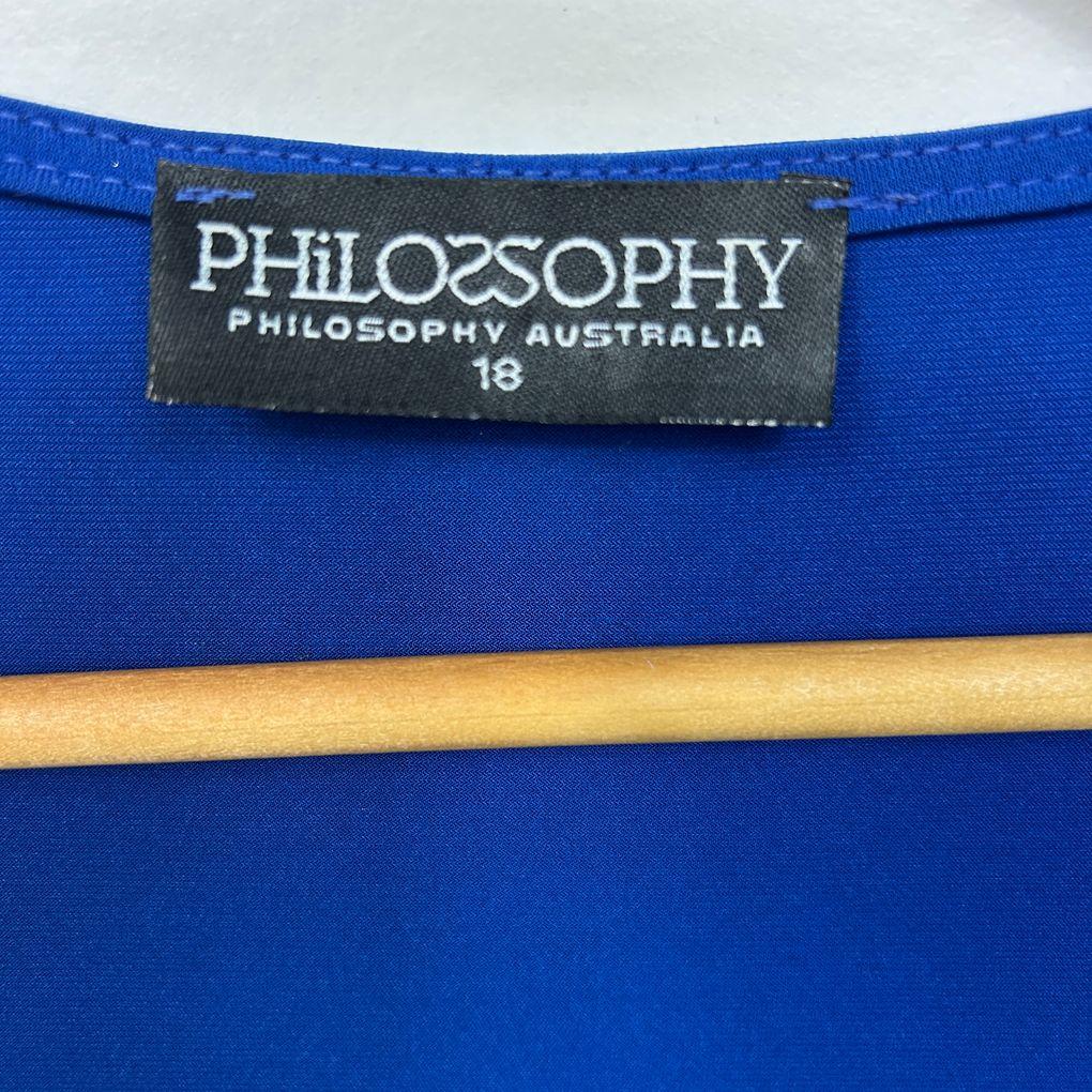 Philosophy Blue Sleeveless Top - Size 18