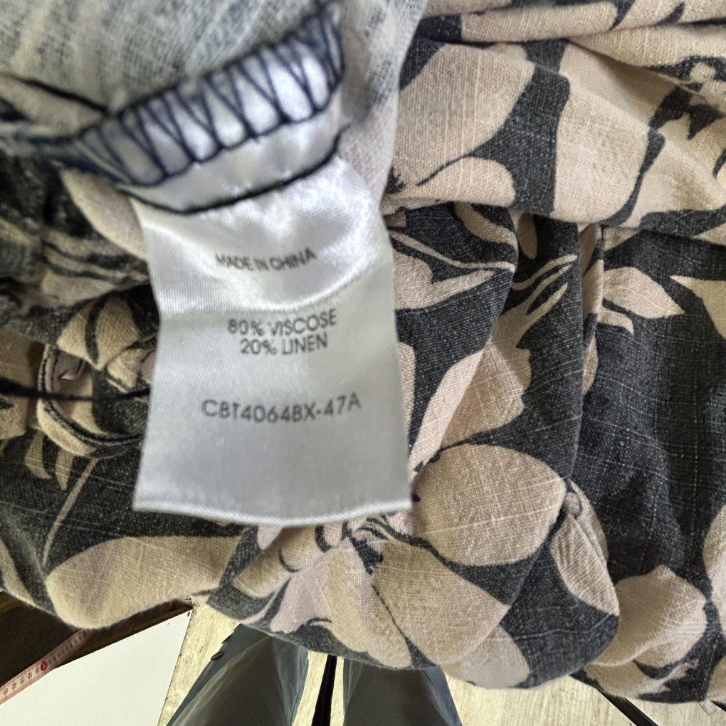You and All Grey Linen Blend Floral Pants -  Size 24