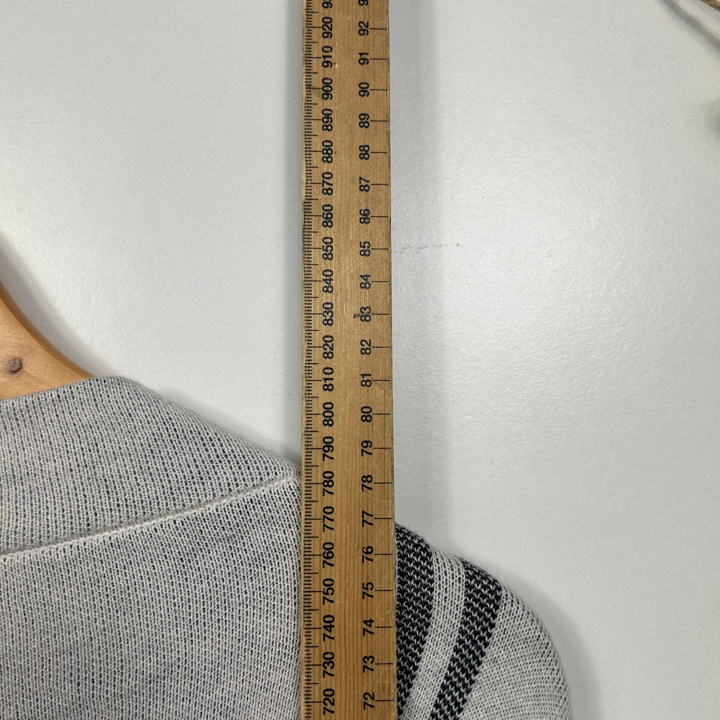 Sussan Grey Windowpane Check Wool Blend Knit Top - Size XL