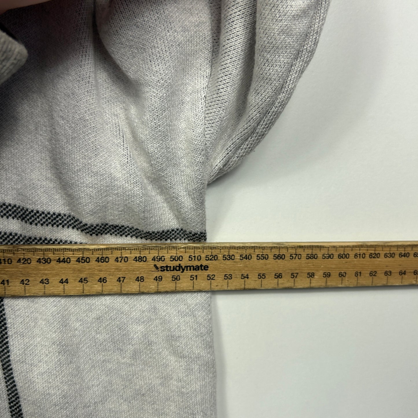 Sussan Grey Windowpane Check Wool Blend Knit Top - Size XL