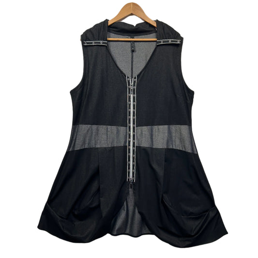 Taking Shape Tunic Top Size 18 Medium Plus Grey Sleeveless Layered