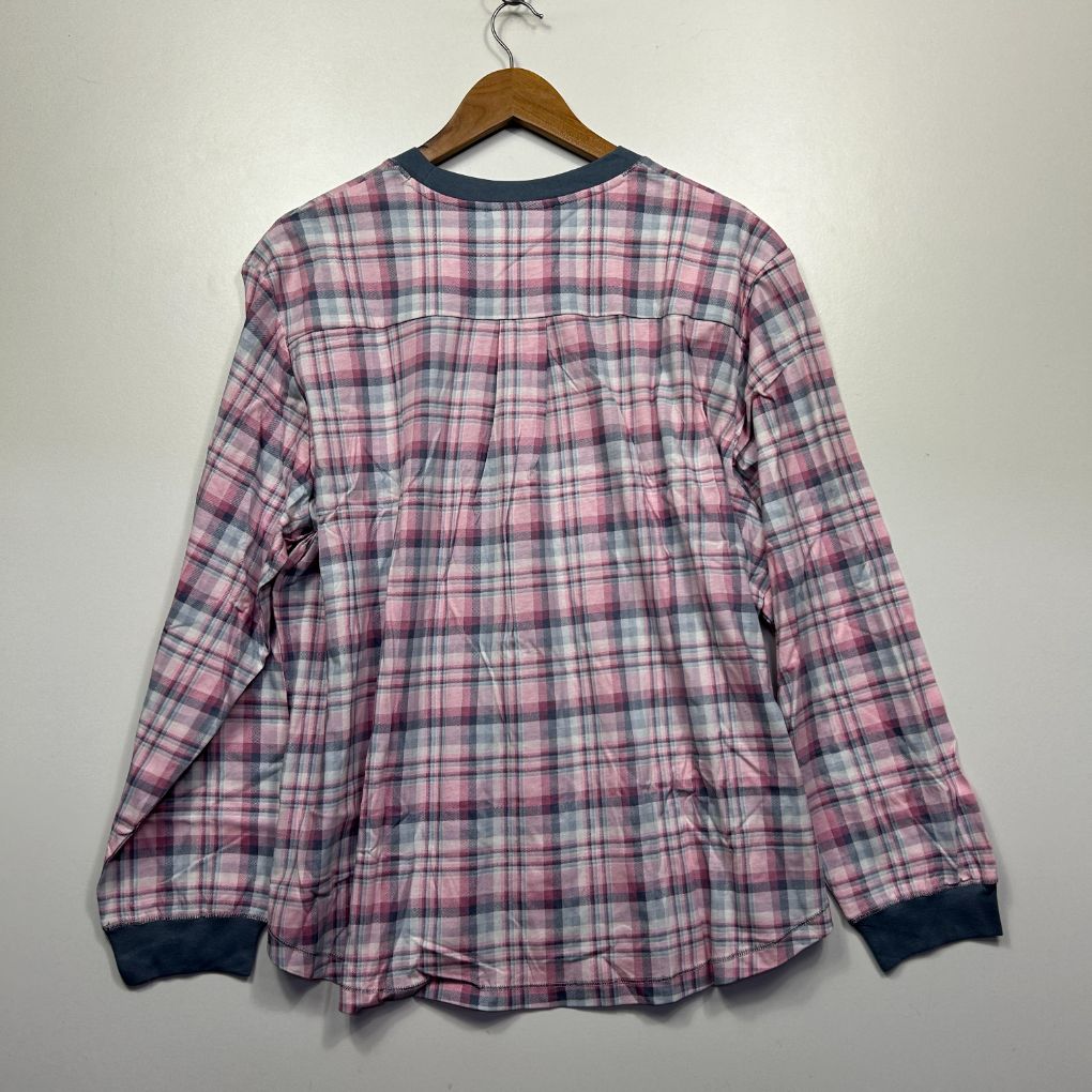 Schrank Sleep Checked Long Sleeve PJ Top - Size 22