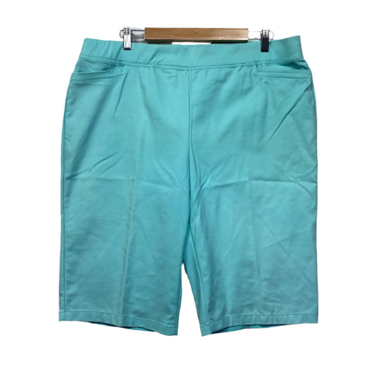 W Lane Shorts Size 20 Aqua Pull On Cotton Blend