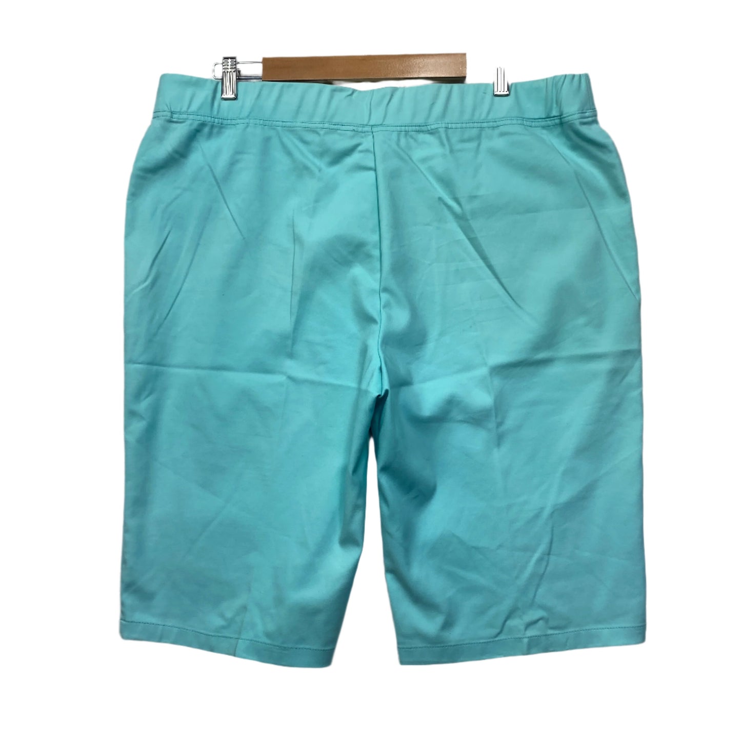 W Lane Shorts Size 20 Aqua Pull On Cotton Blend