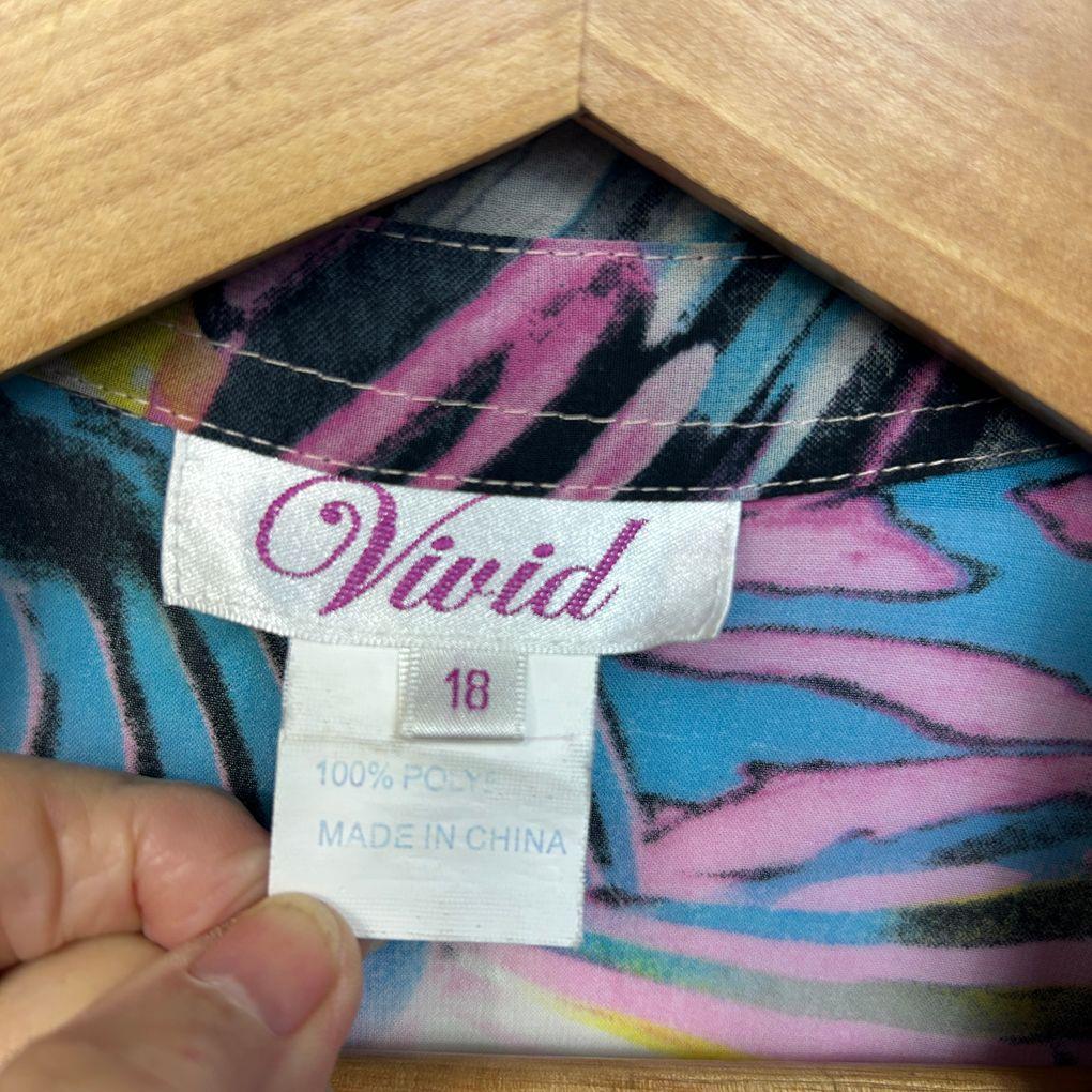 Vivid Multicoloured Print Shirt - Size 18