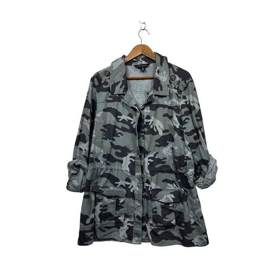 Curve Society Grey Camo Utility Jacket - Size 20