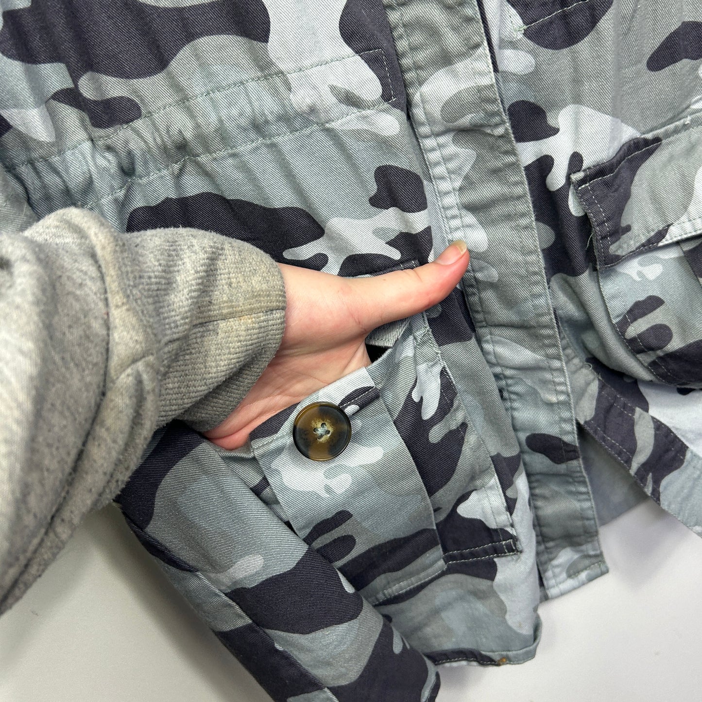 Curve Society Grey Camo Utility Jacket - Size 20