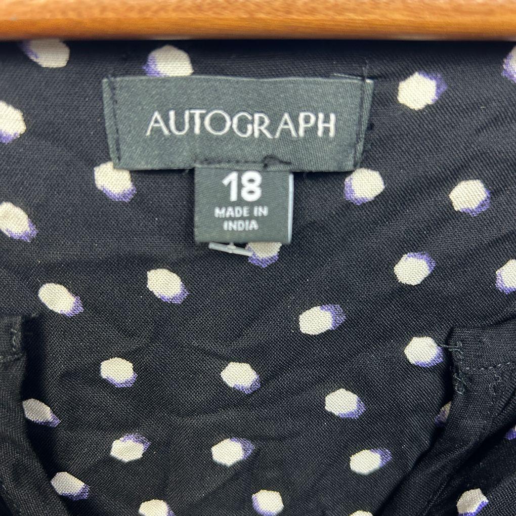 Autograph Navy Spot Top - Size 18