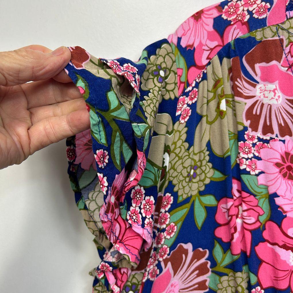 Boho Multicoloured Floral Dress - Size XL