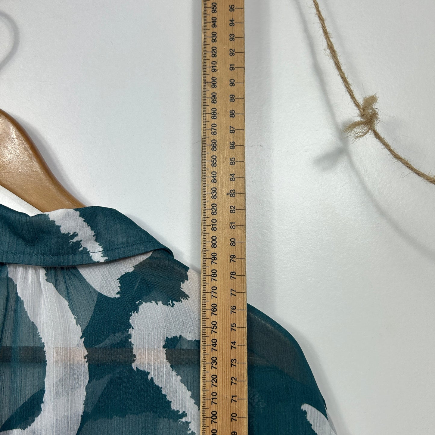 Preview Teal Abstract Print Sheer Shirt - Size 20