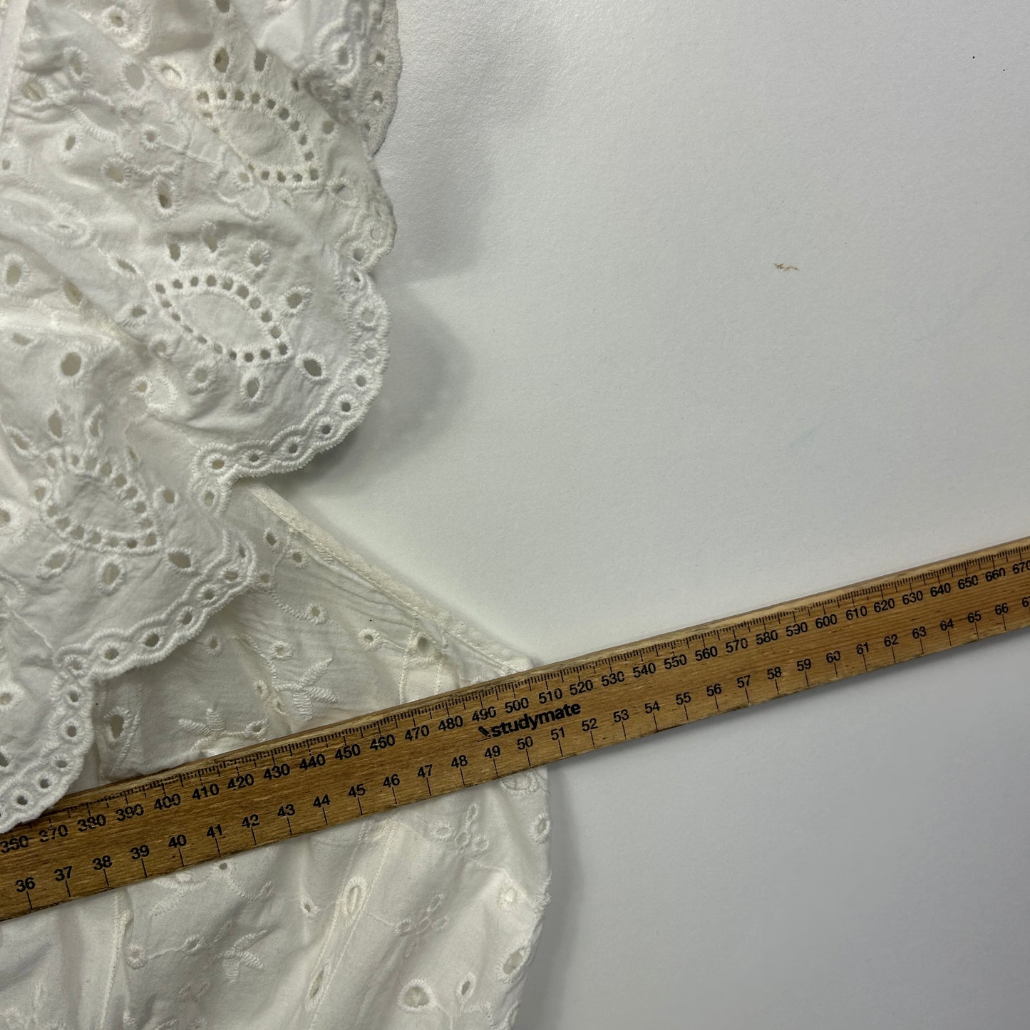 City Chic White Broderie Anglaise Top - Size 18/M