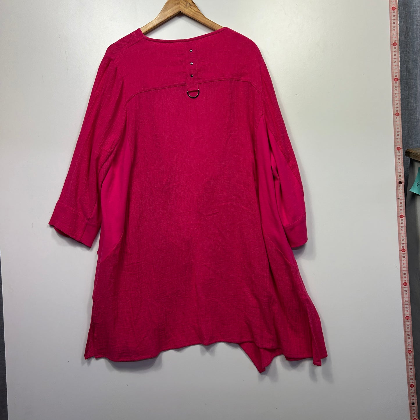 Taking Shape Hot Pink Long Sleeve Tunic Top - Size 22