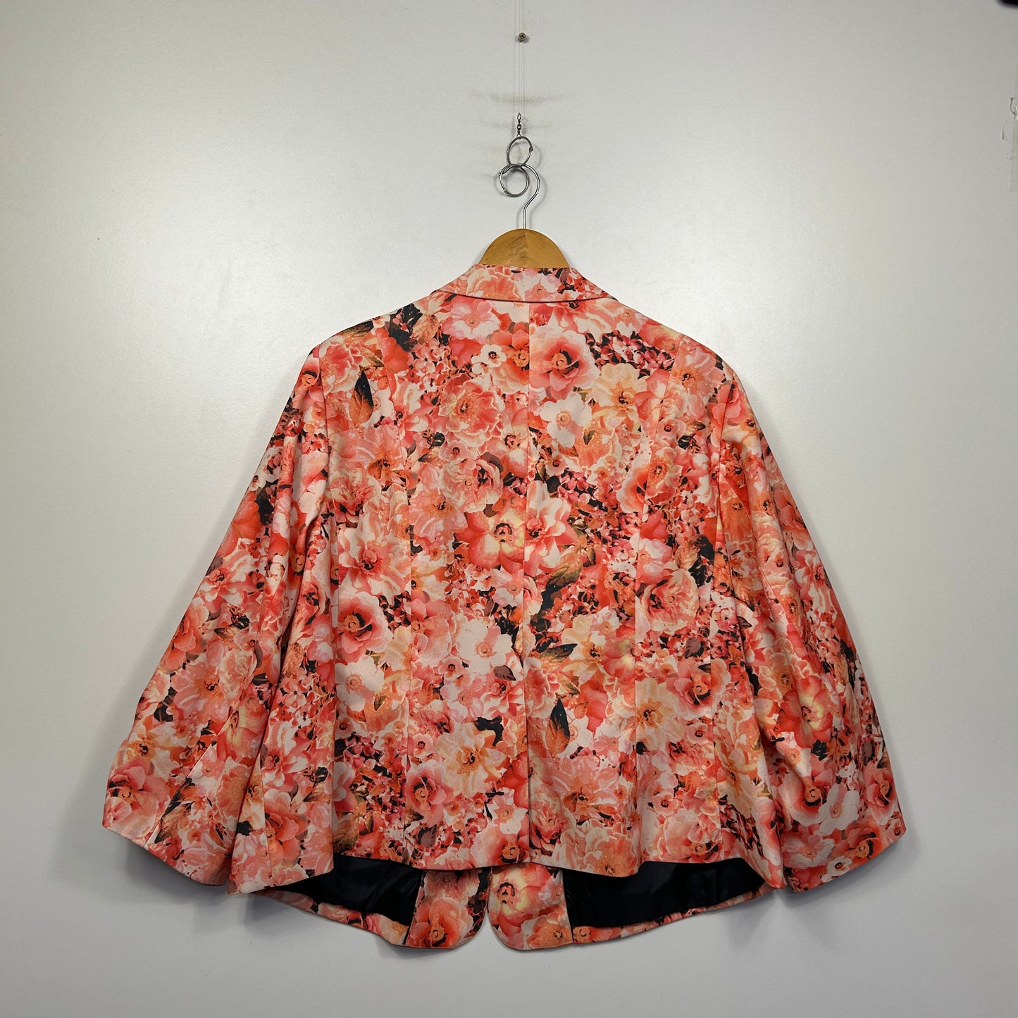 Autograph Coral Floral Print Blazer - Size 22