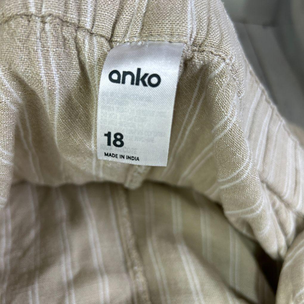 Anko Beige Striped Pants - Size 18