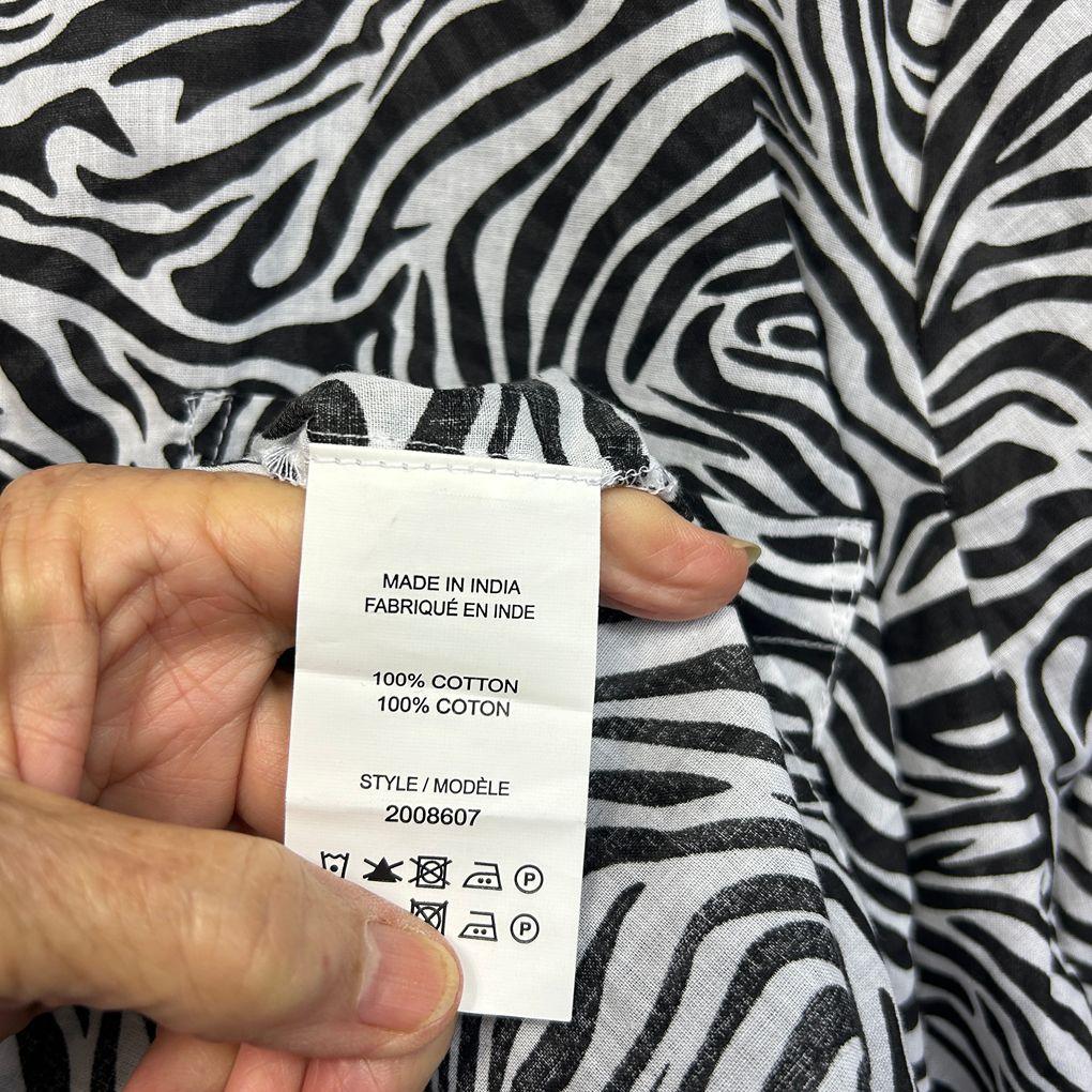 Millers Black and White Cotton Shirt - Size 18