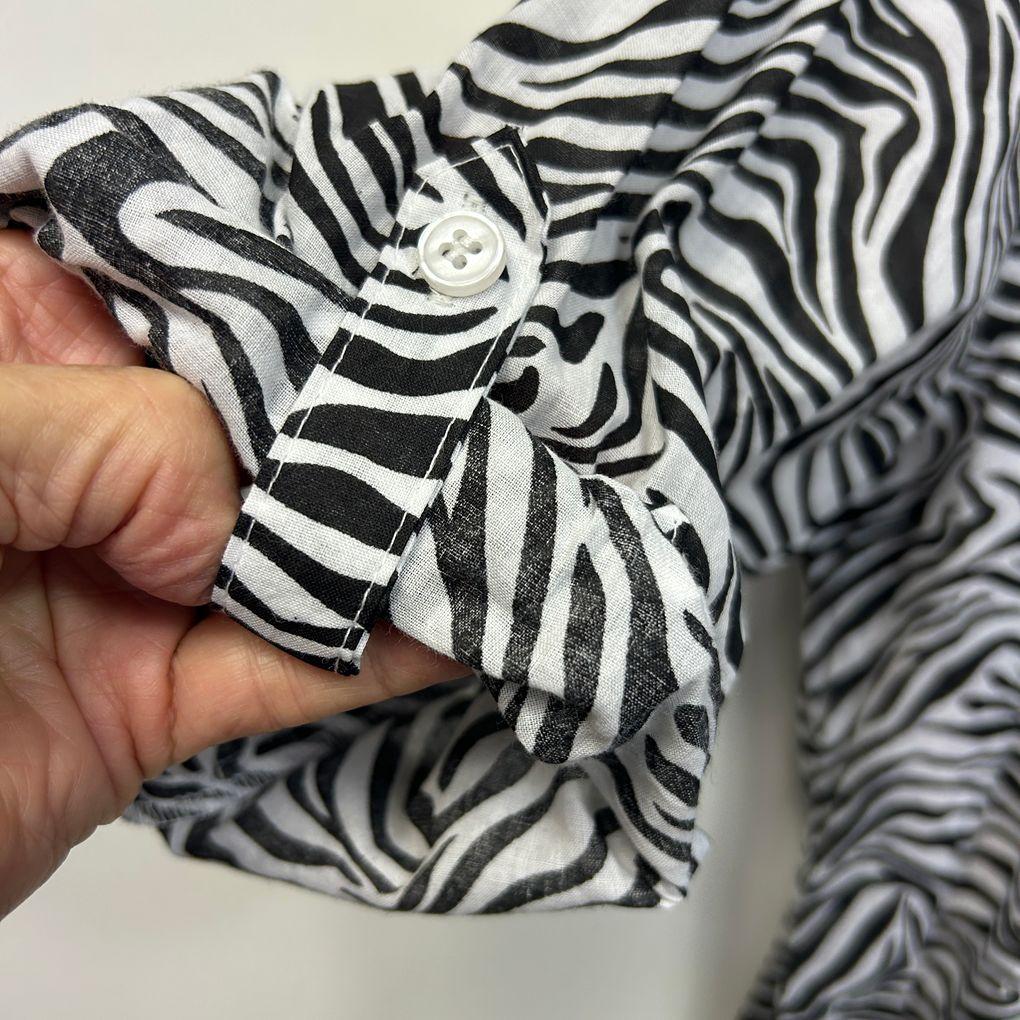 Millers Black and White Cotton Shirt - Size 18