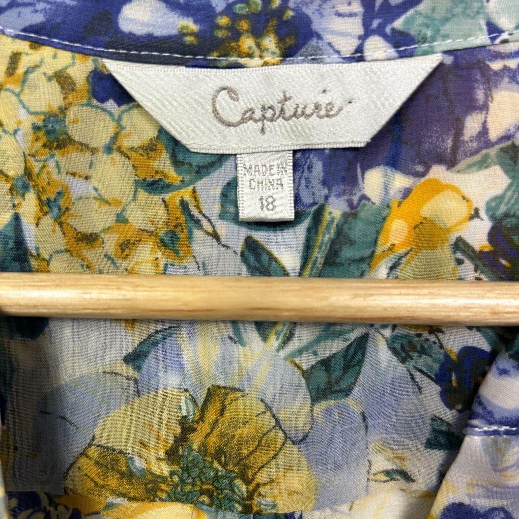 Capture Yellow Floral Blouse - Size 18