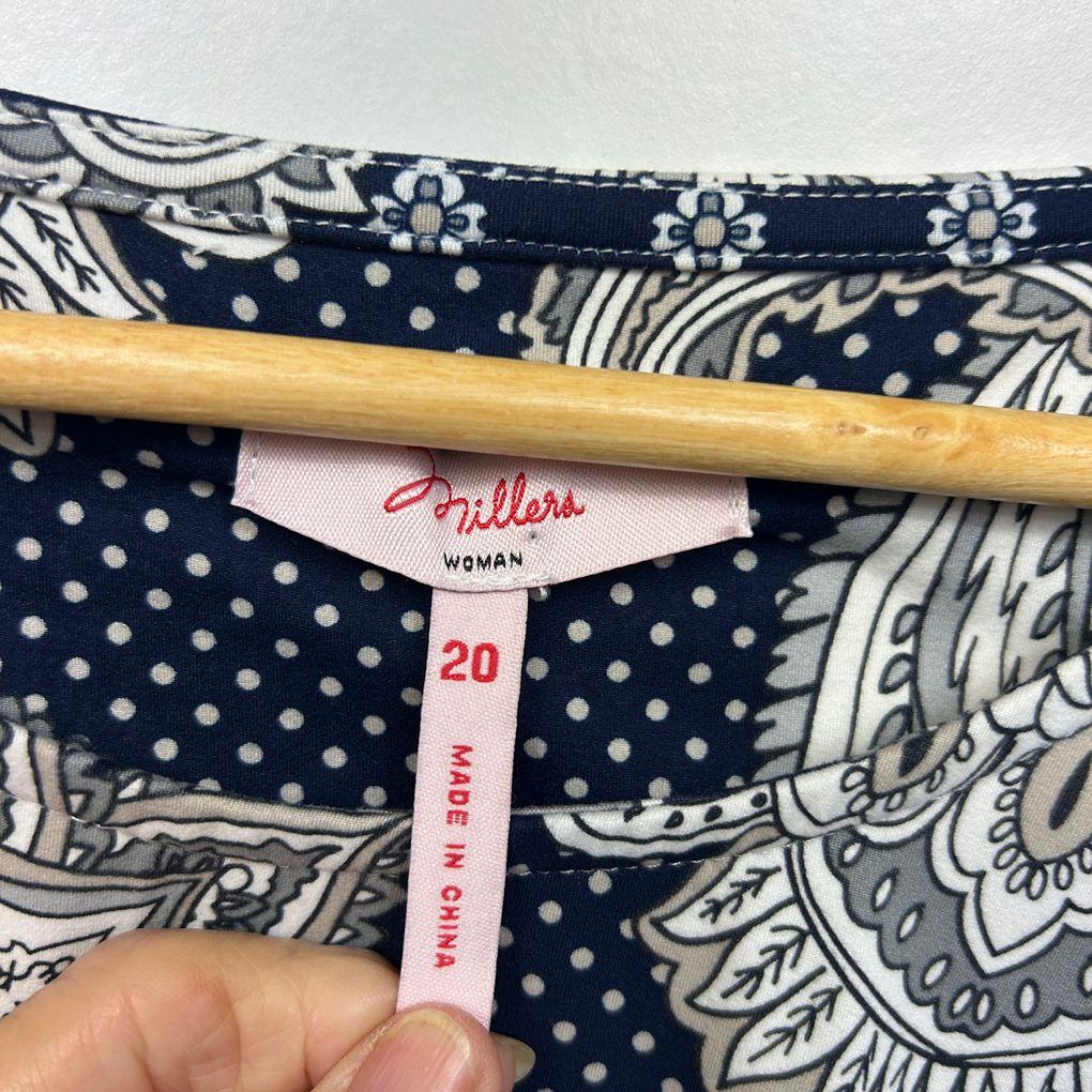 Millers Navy Paisley Top - Size 20