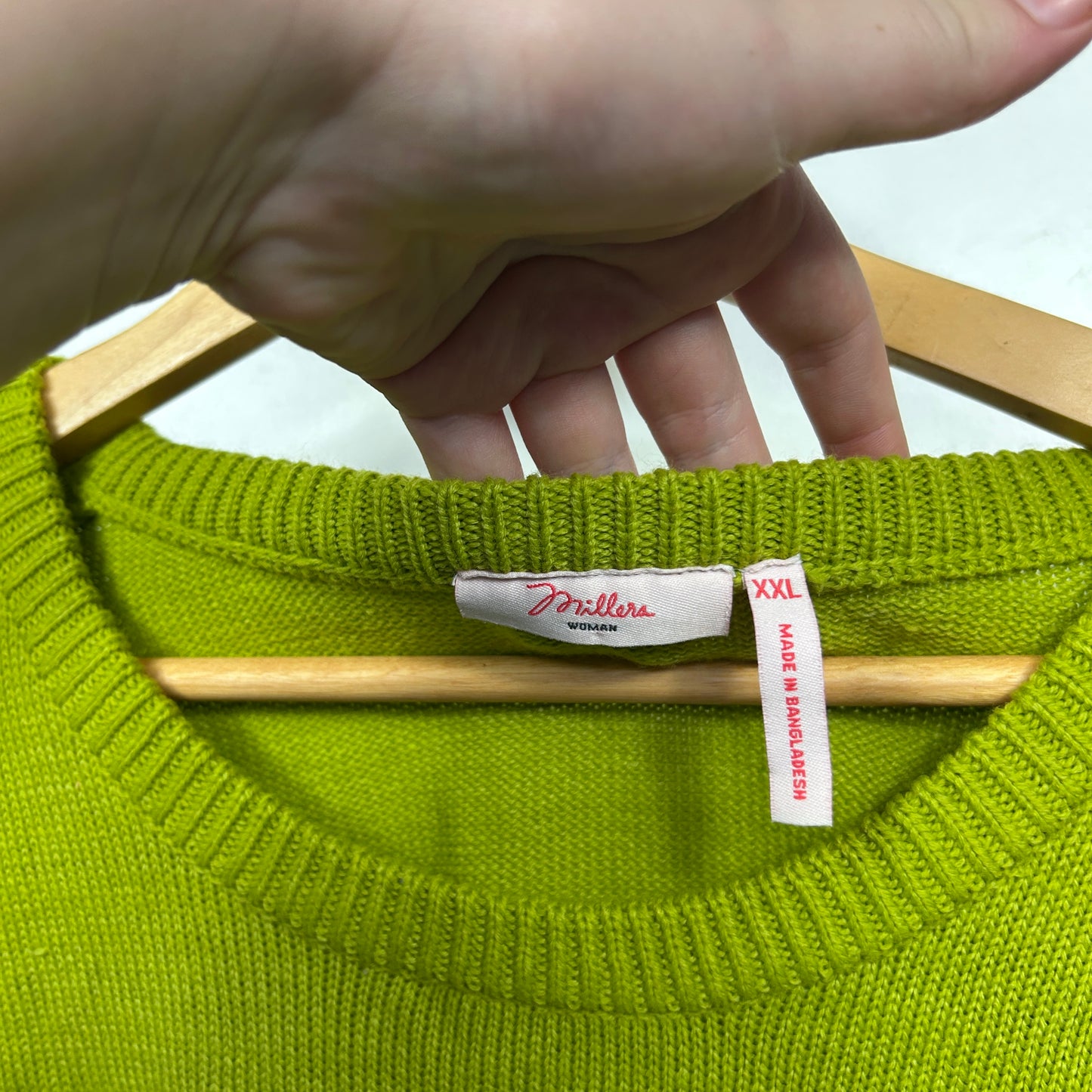 Millers Lime Green Knit Jumper - Size 2XL