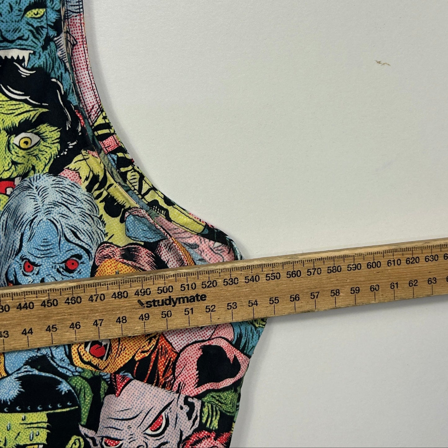 Black Friday Multicoloured Horror Comic Print Sleeveless Dress - Size 18