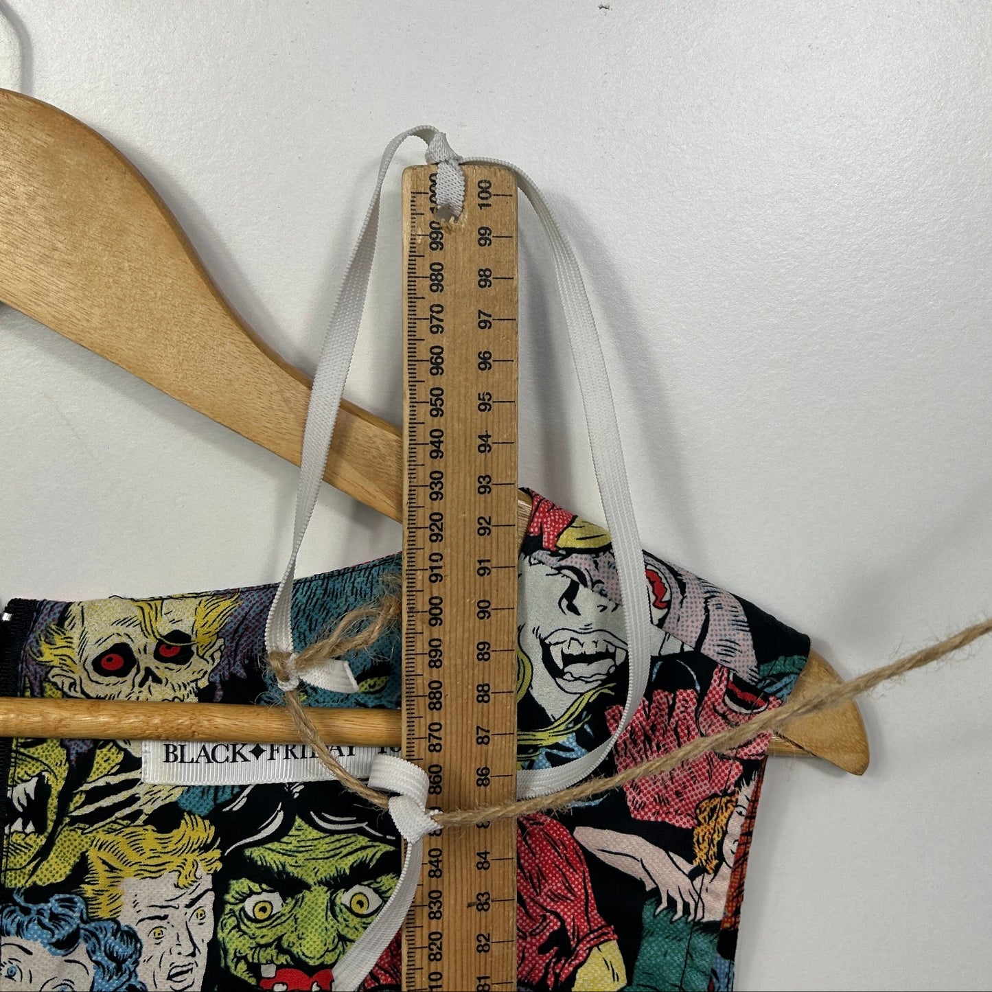 Black Friday Multicoloured Horror Comic Print Sleeveless Dress - Size 18