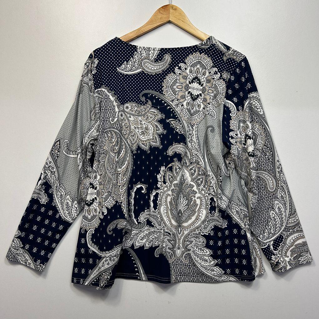 Millers Navy Paisley Top - Size 20