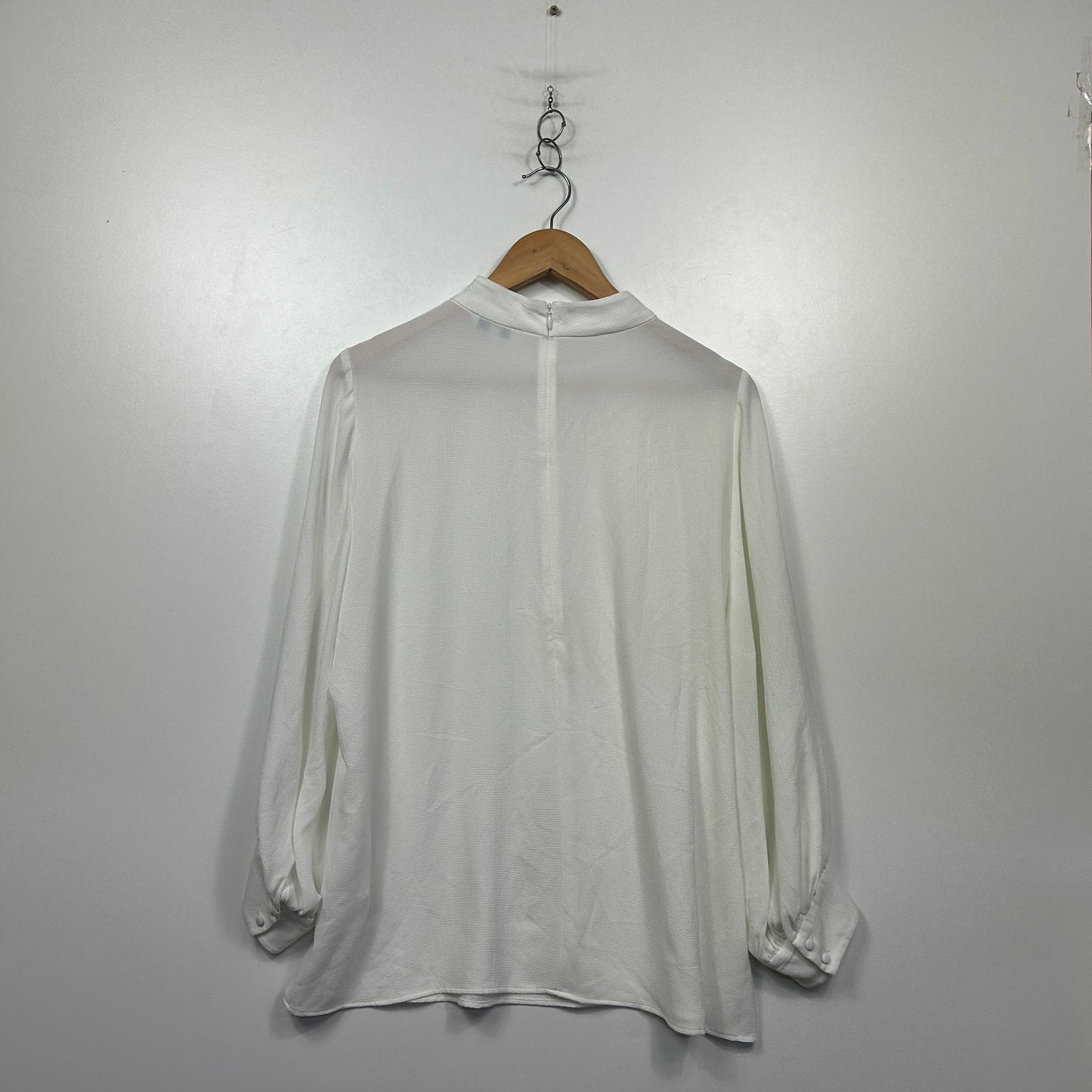Veronika Maine White Sheer Blouse - Size 16