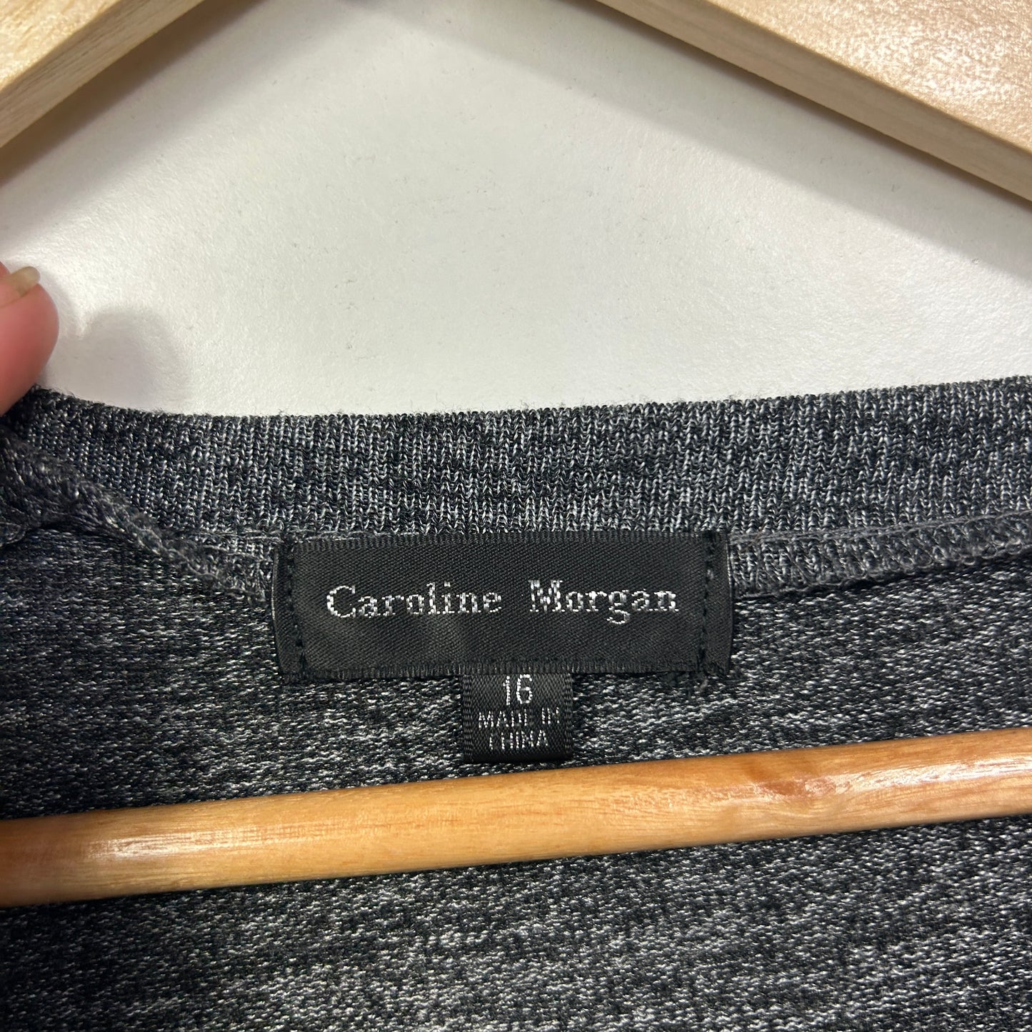 Caroline Morgan Charcoal Grey Asymmetric Top - Size 16