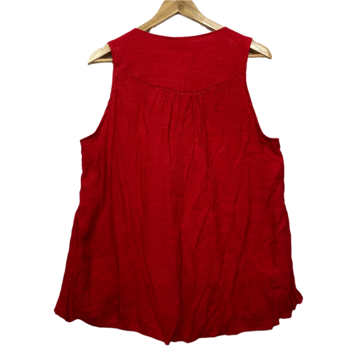 Filo Top Size 18 Red Sleeveless Beaded Lace Trim Layered