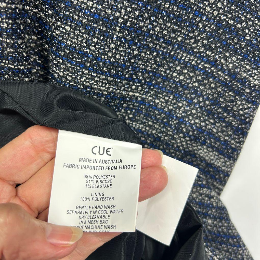 Cue Navy Cap Sleeve Dress - Size 14