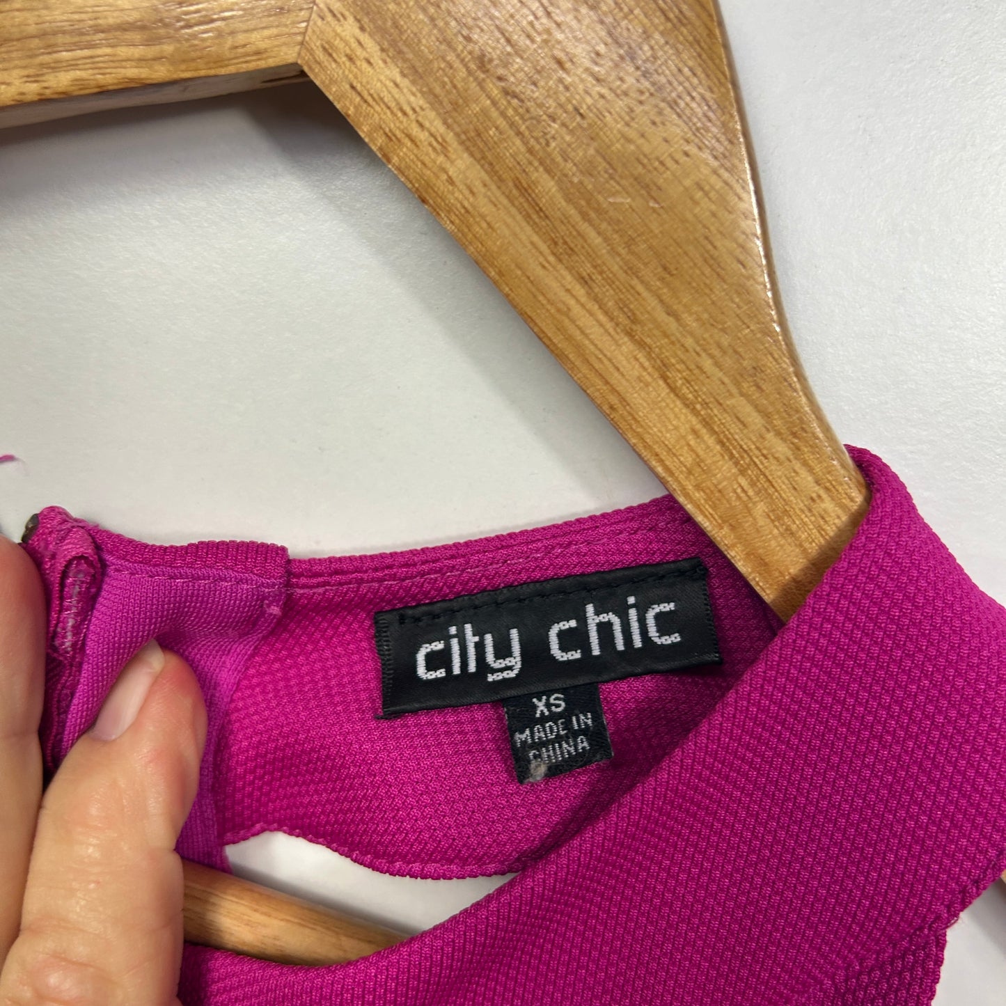 City Chic Magenta Sleeveless Peplum Top - Size 14/XS