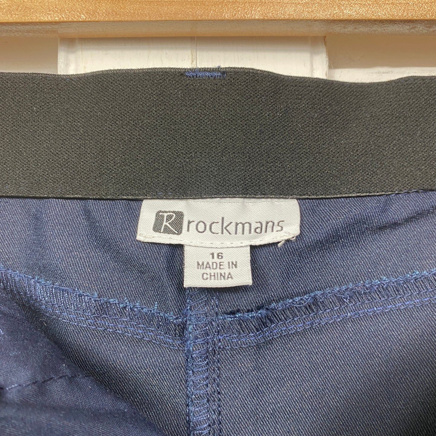 Rockmans Skirt Size 16 Blue Elastic Waist Pencil Knee Legnth