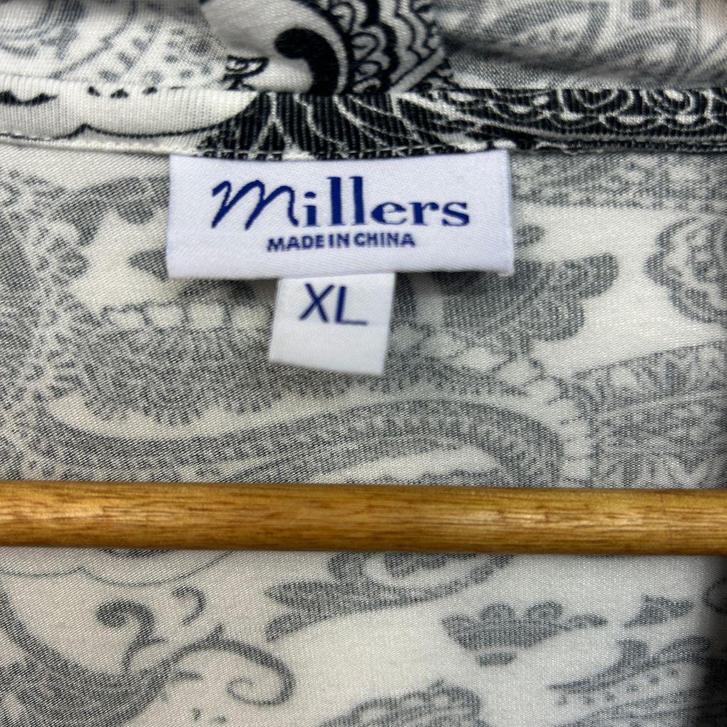 Millers Black and White Paisley Top - Size XL
