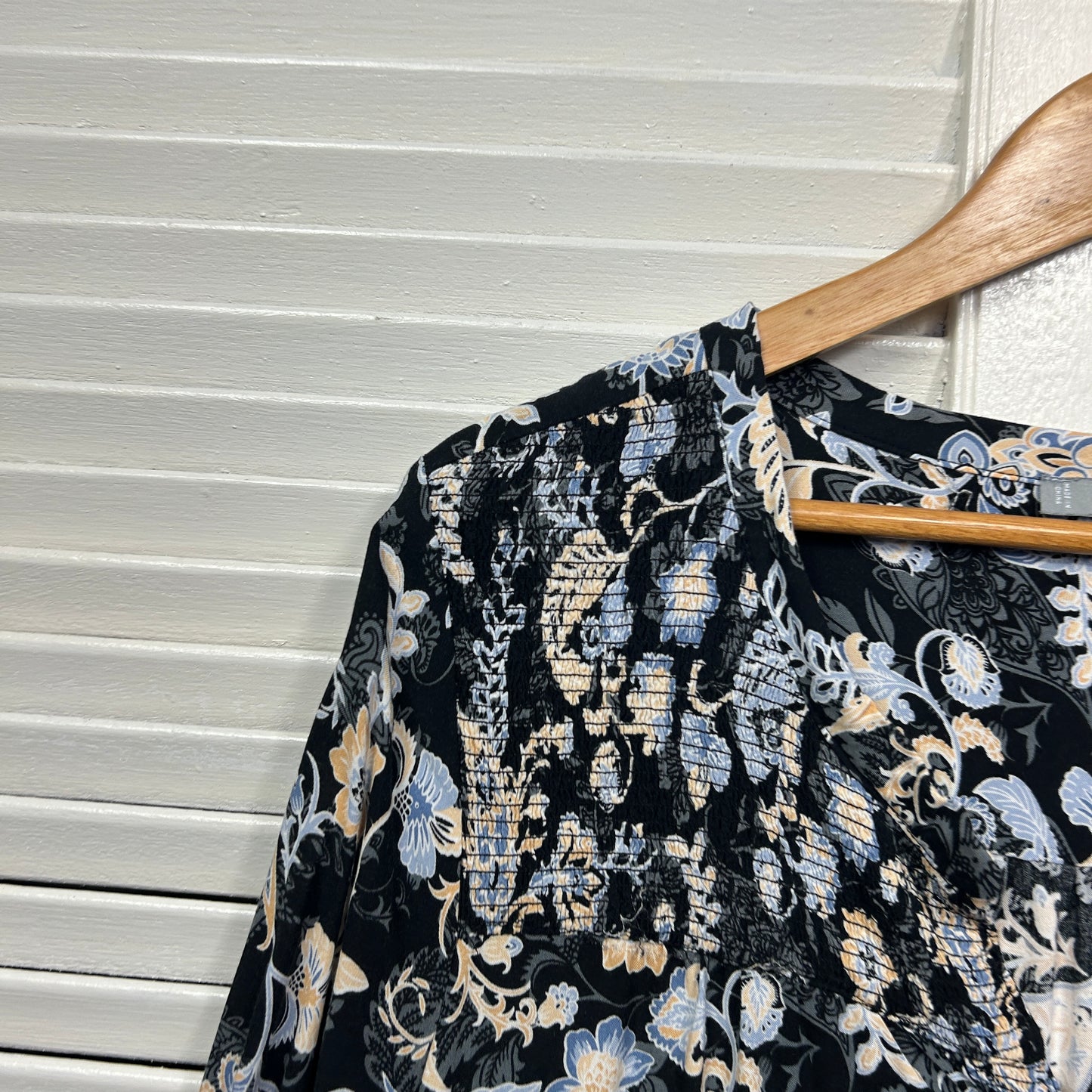 Katies Top Size 16 Multicoloured Long Sleeve Paisley Print Viscose