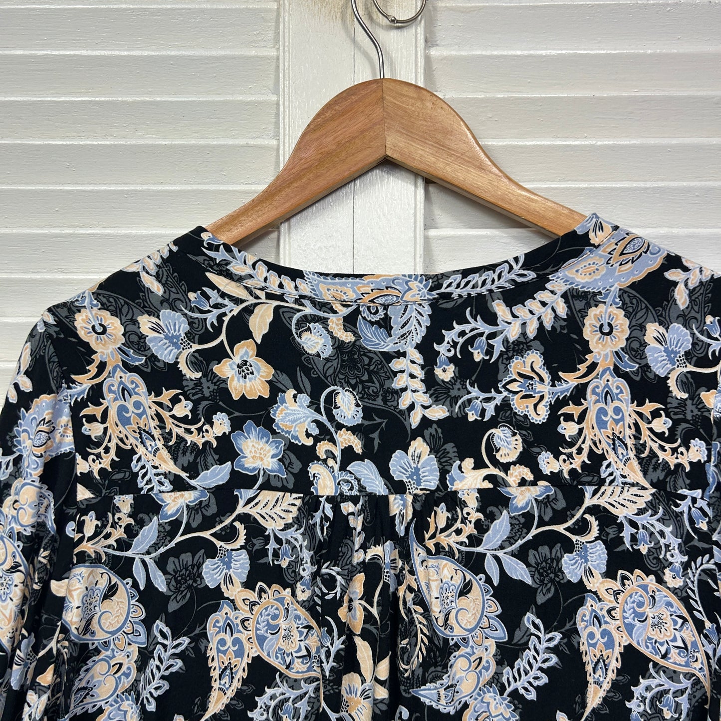 Katies Top Size 16 Multicoloured Long Sleeve Paisley Print Viscose