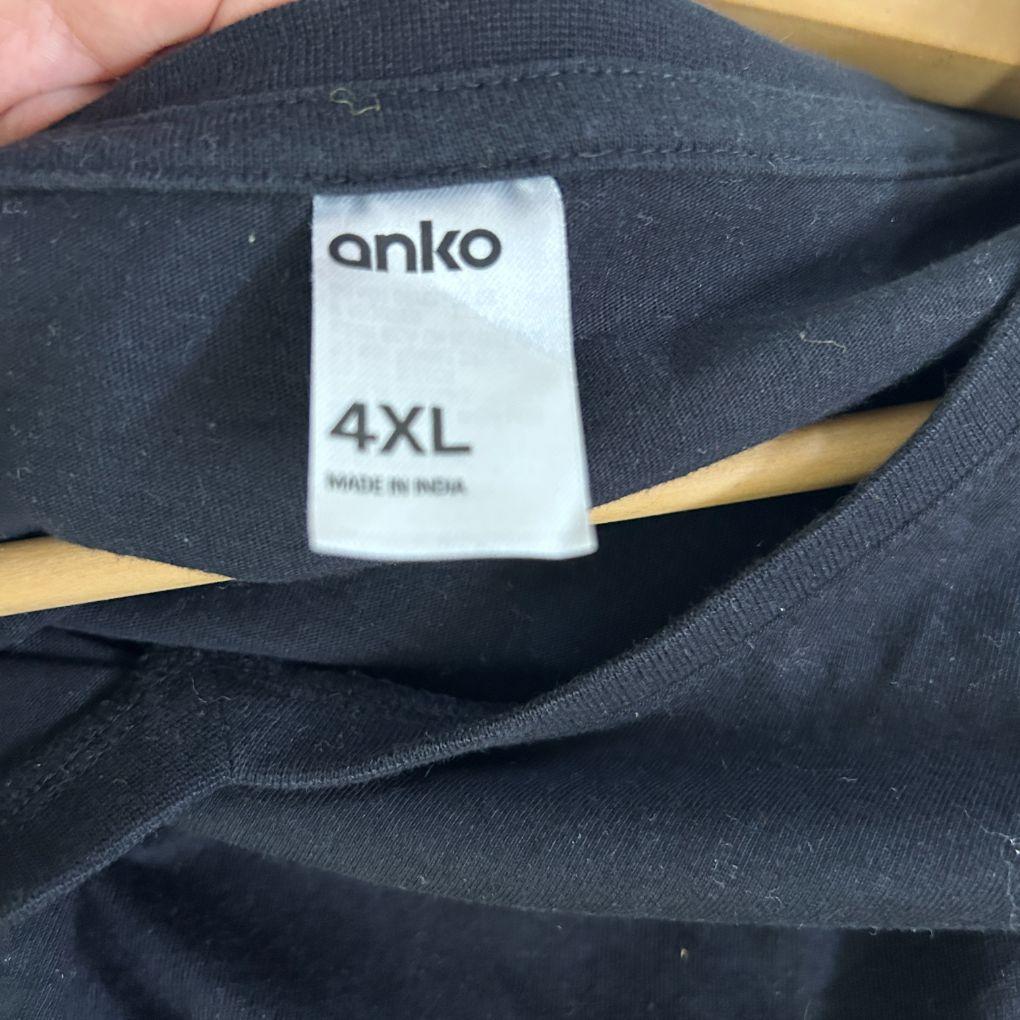 Anko Black Cotton T-Shirt - Size 4XL