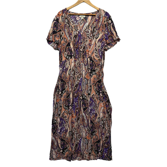 beme Maxi Dress Size 20 Multicoloured Short Sleeve Paisley Print Viscose