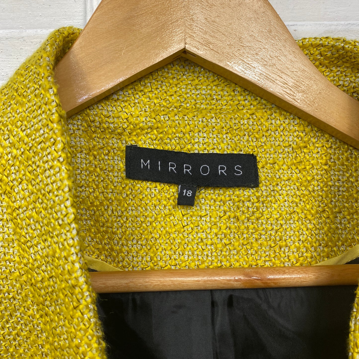 Mirrors Jacket Blazer Size 18 Plus Yellow Long Sleeve Wool Blend