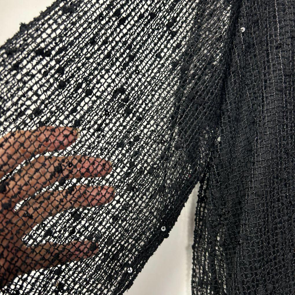 Millers Black Sequin Long Sleeve Top - Size 20
