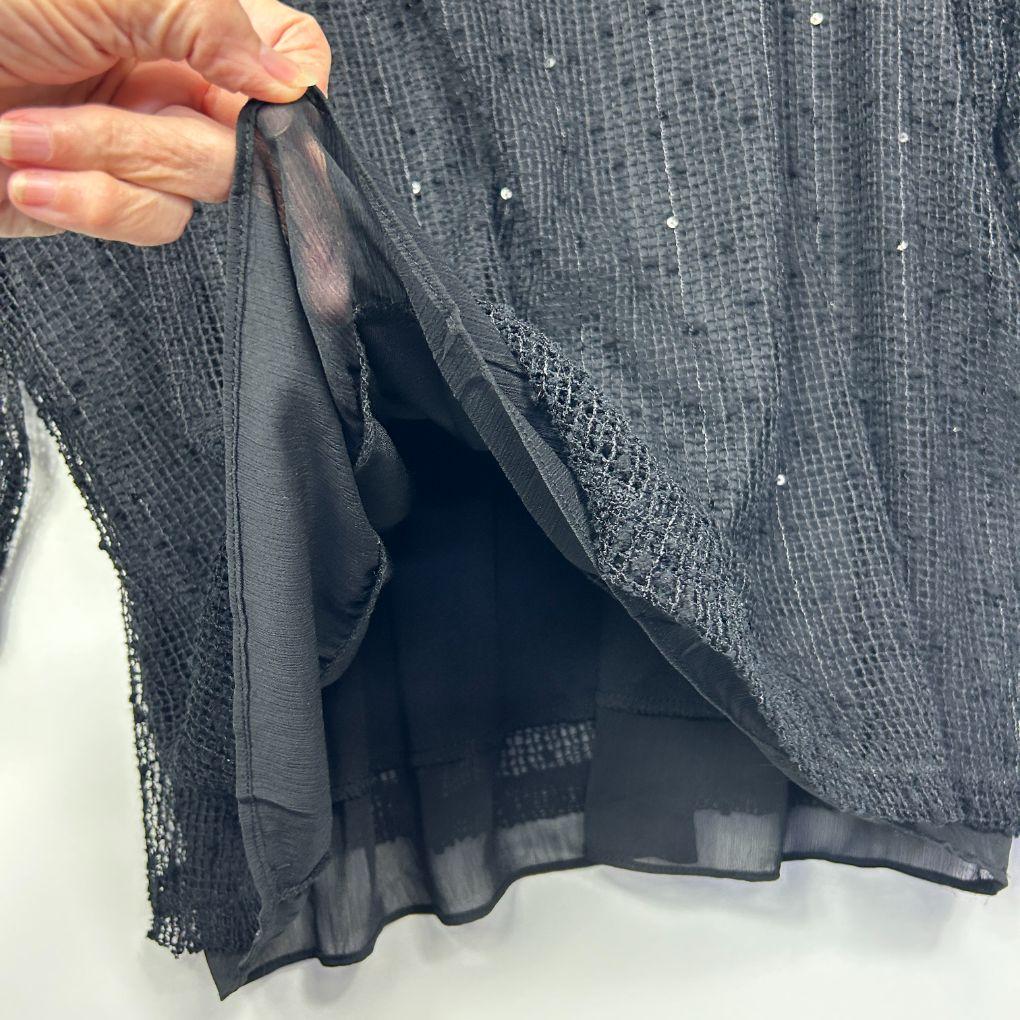 Millers Black Sequin Long Sleeve Top - Size 20