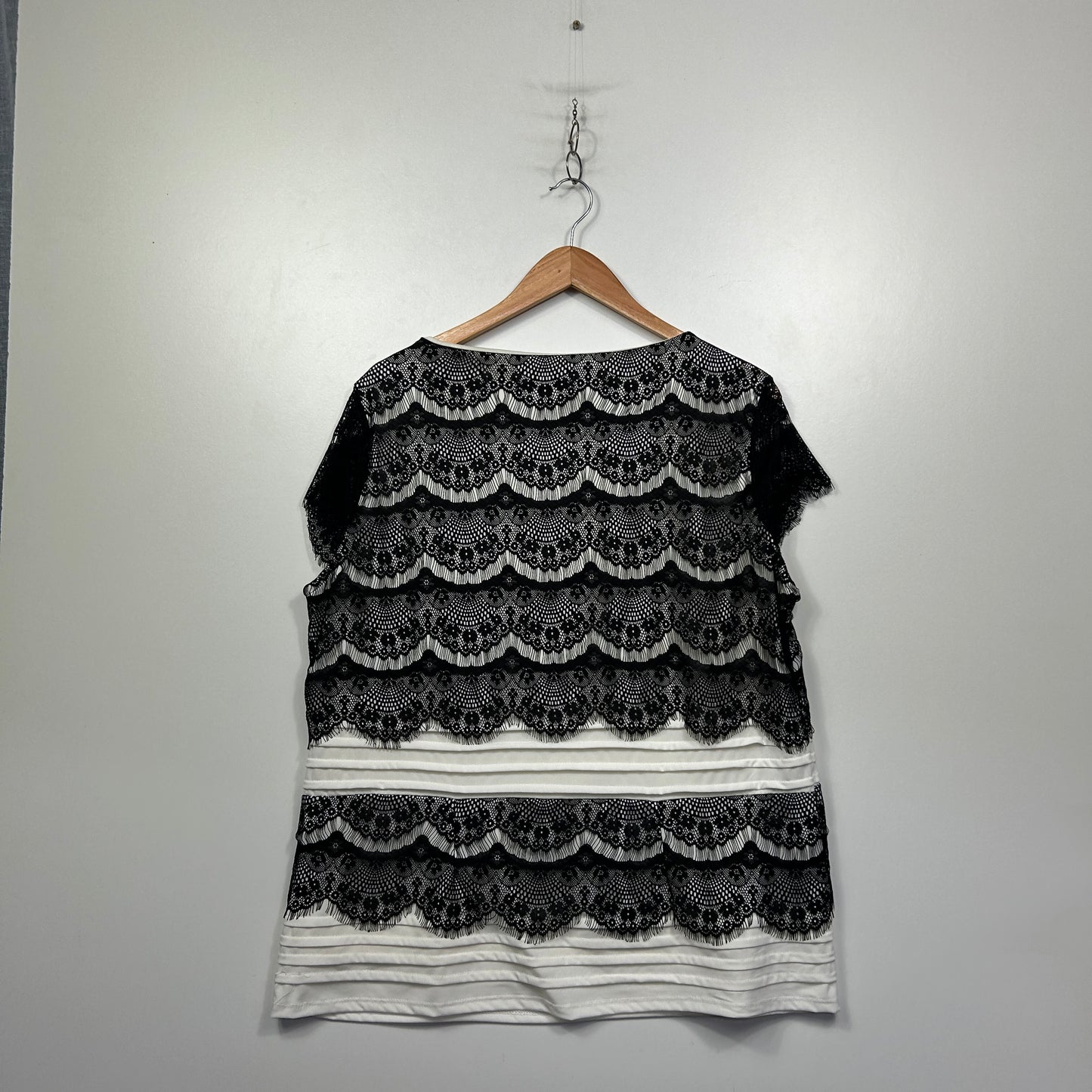 Millers Black Lace Overlay Top - Size 20