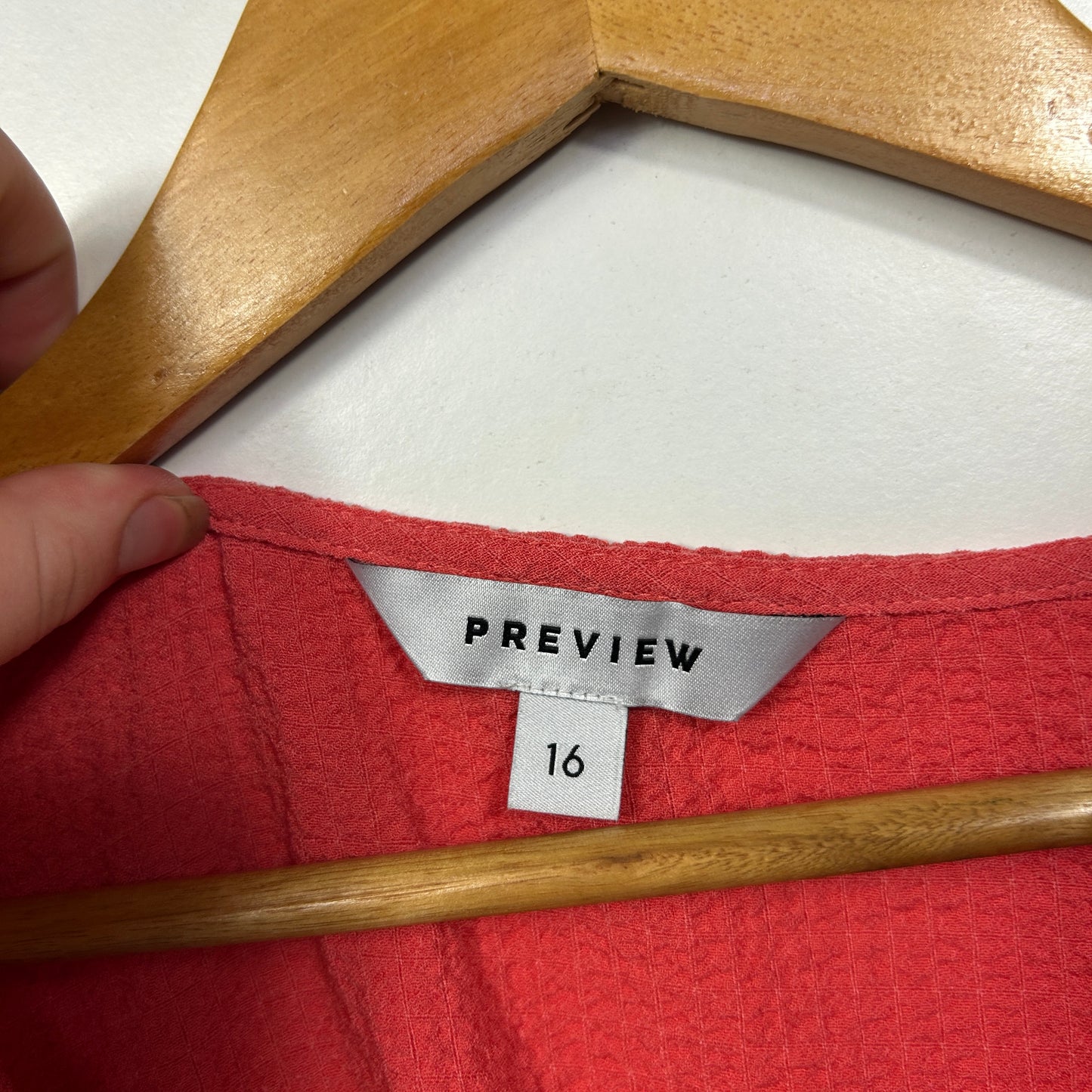 Preview Coral Textured Top with Ruffle Sleeves - Size 16