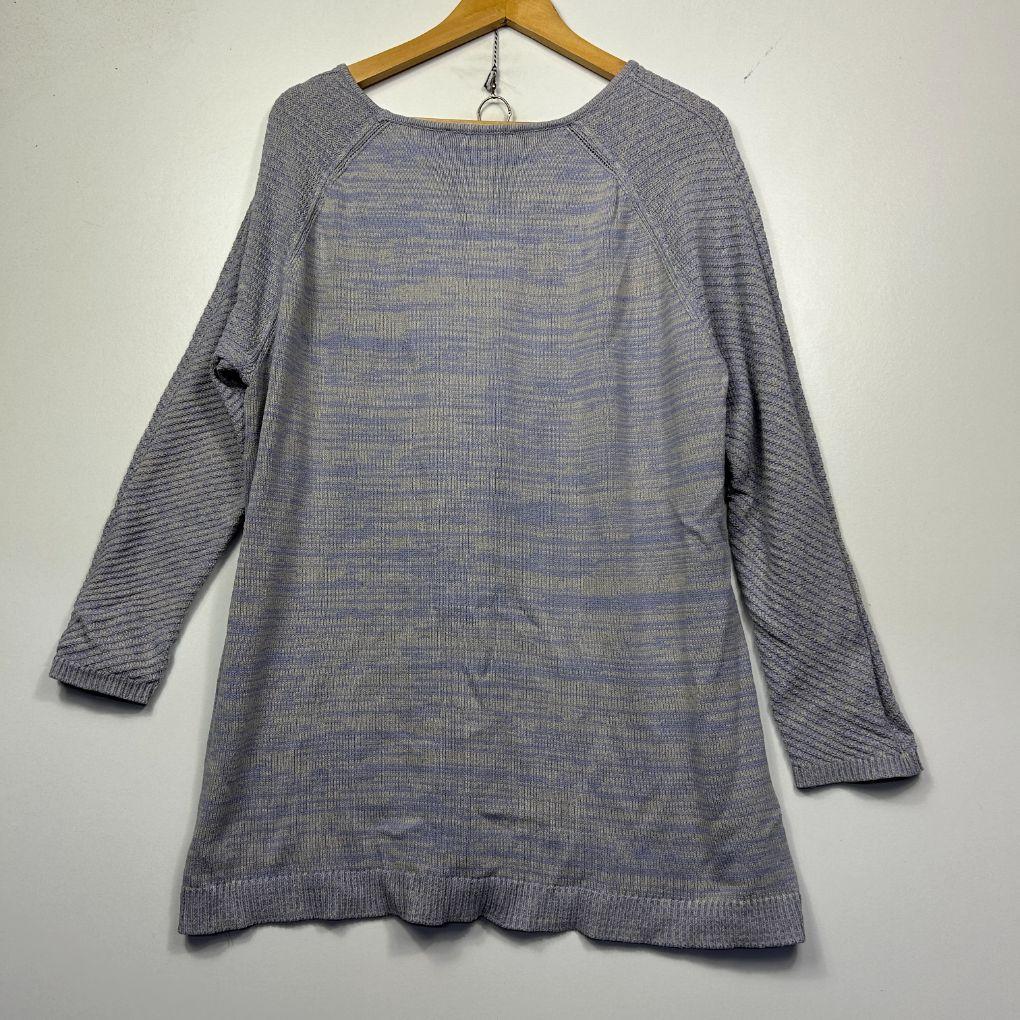 Yarra Trail Grey Cotton Knit Tunic - Size 16/18 W/M
