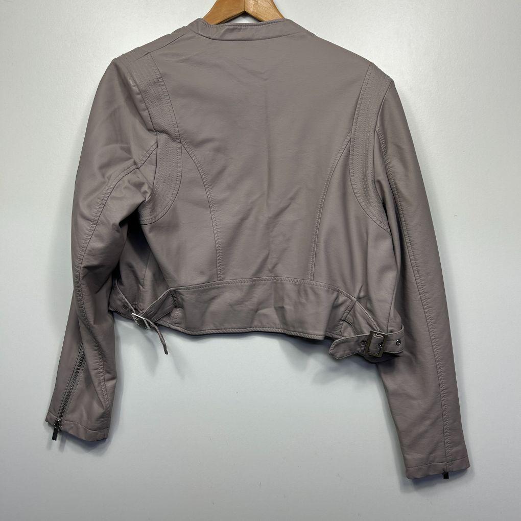 City Chic Cropped Moto Jacket - Size 14/XS