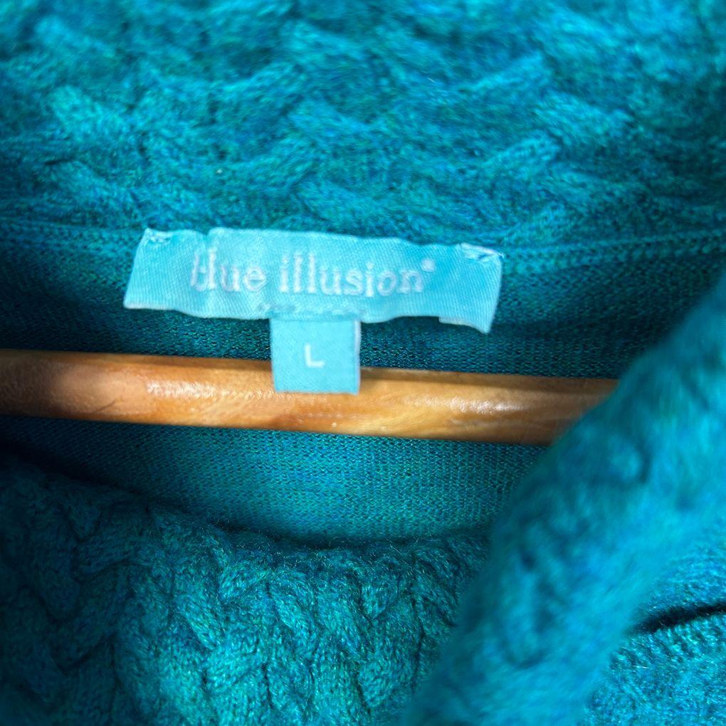 Blue Illusion Teal Jumper - Size L